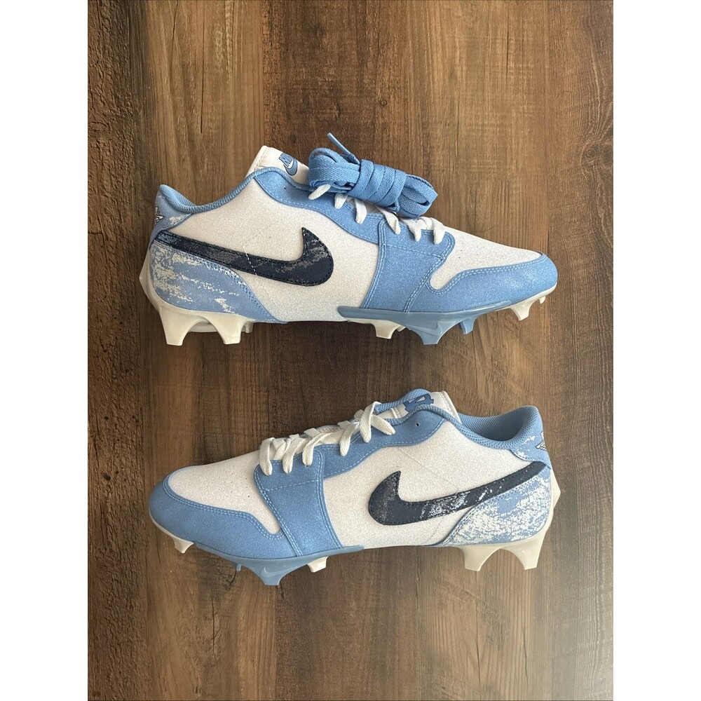 Nike Jordan 1 Low Vapor Edge UNC Blue PE Size 12 Football Cleats HF5570-140